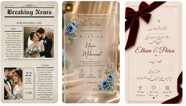 ارسال سریع کارت عروسی